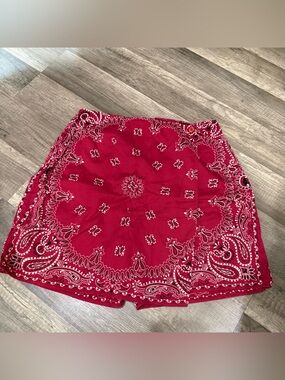 Vintage ultra pink bandana skort wrap red paisley